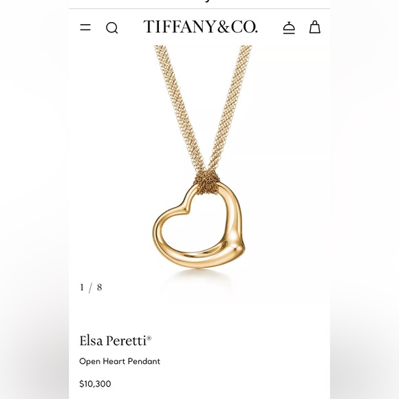Tiffany 18k Gold Elsa Peretti XL Open Heart Necklace - Picture 11 of 12